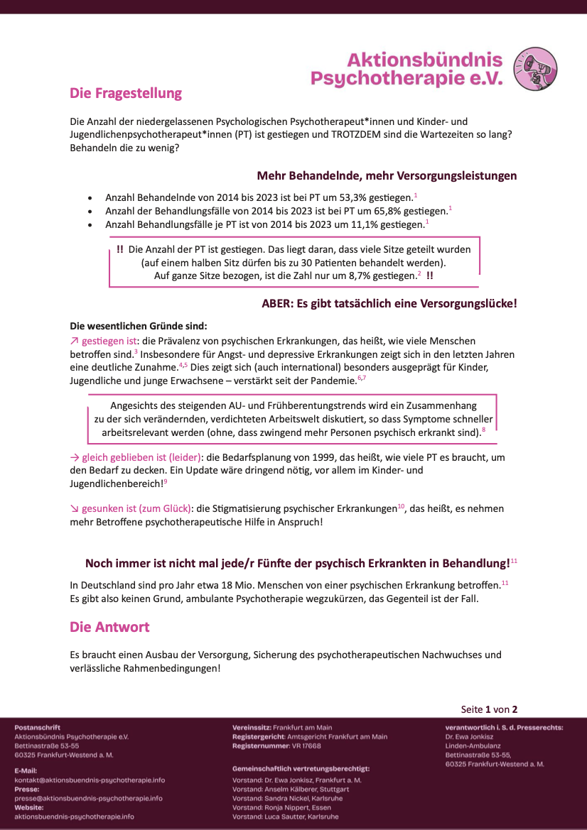 Mehr Therapeuten, zu wenig Behandlung?