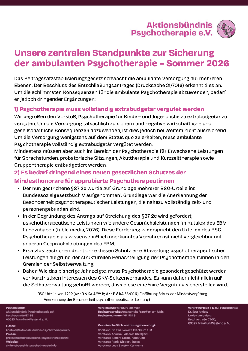 Zentrale Standpunkte
